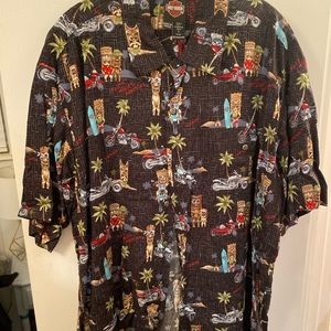 Pacific Harley Davidson Hawaii Short Sleeve Button Down